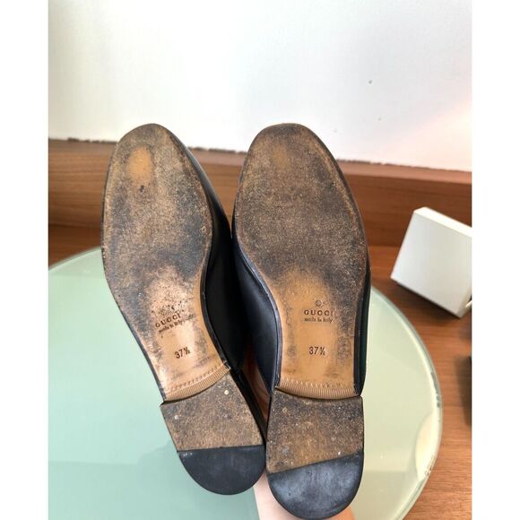 Gucci Princetown Leather Mules with Horsebit – Black – Size 37.5 - Picture 10 of 11